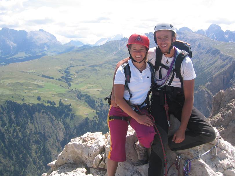 Denise in versione scalatrice, con Roland Fischnaller